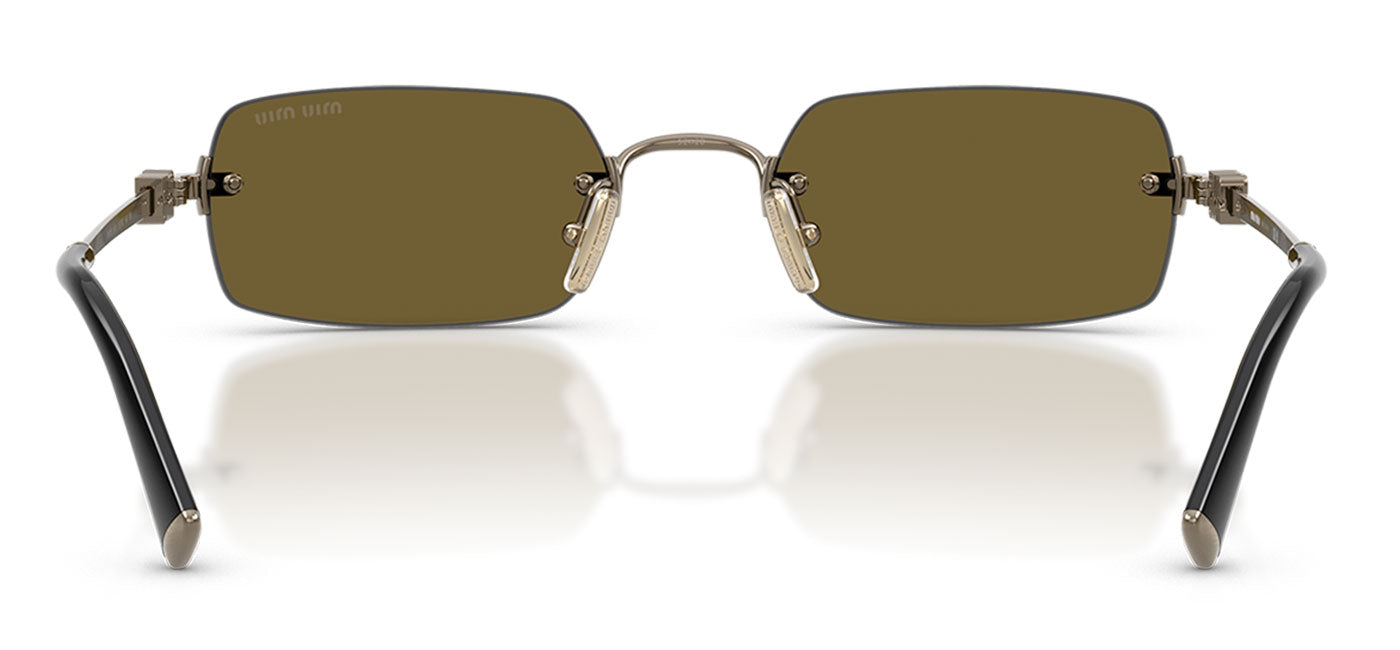 Miu Miu MU B50S Sunglasses - Old Gold / Dark Brown
