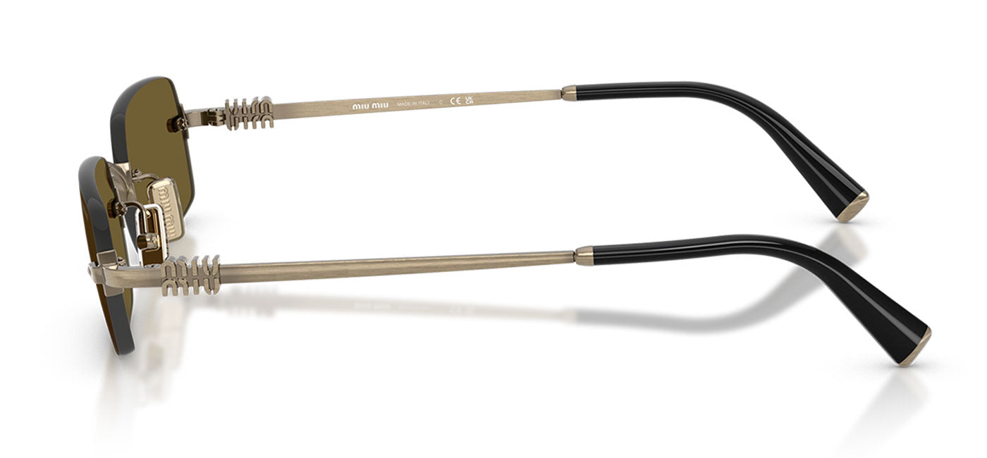 Miu Miu MU B50S Sunglasses - Old Gold / Dark Brown