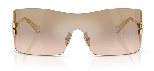 Miu Miu MU B53S Sunglasses - Gold / Light Brown Mirror Bronze