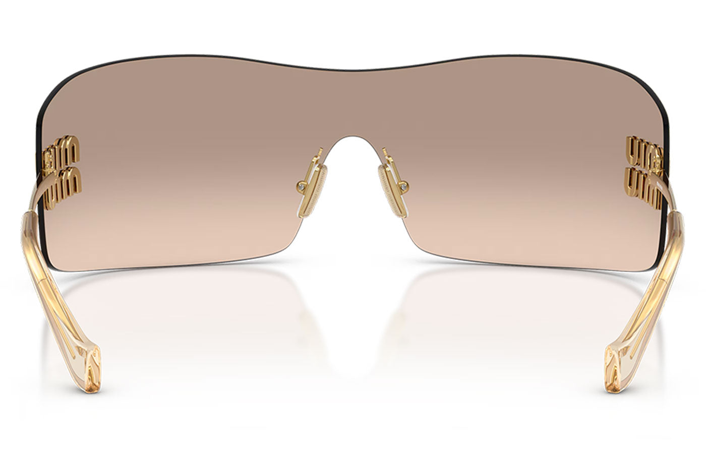 Miu Miu MU B53S Sunglasses - Gold / Light Brown Mirror Bronze