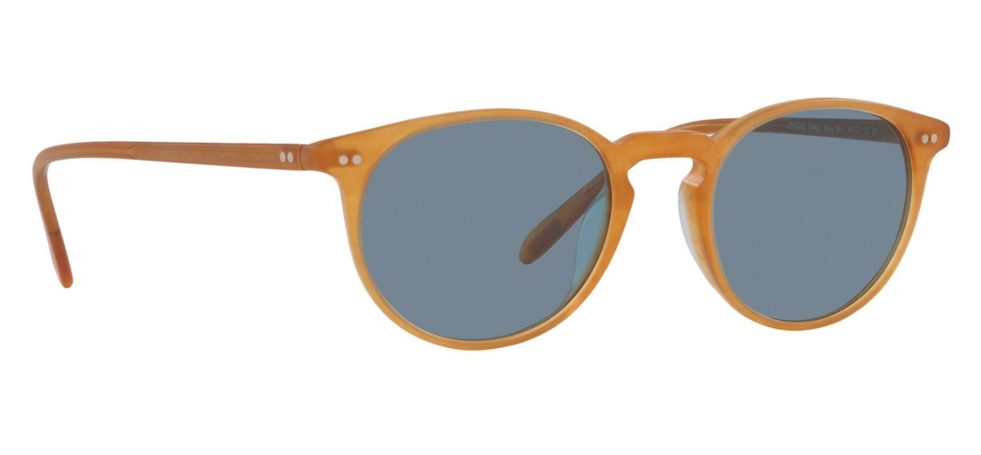 Oliver Peoples OV5004SU Riley Sunglasses - Semi Matte Amber Tortoise / Cobalto