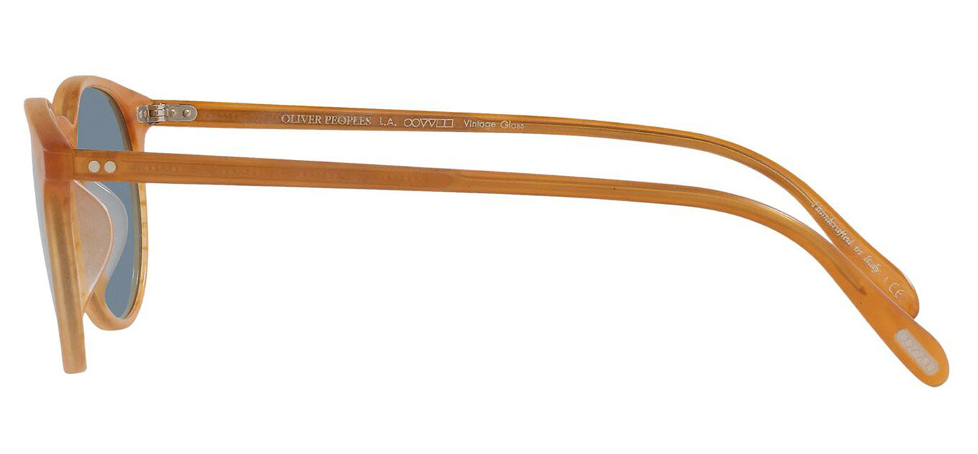 Oliver Peoples OV5004SU Riley Sunglasses - Semi Matte Amber Tortoise / Cobalto