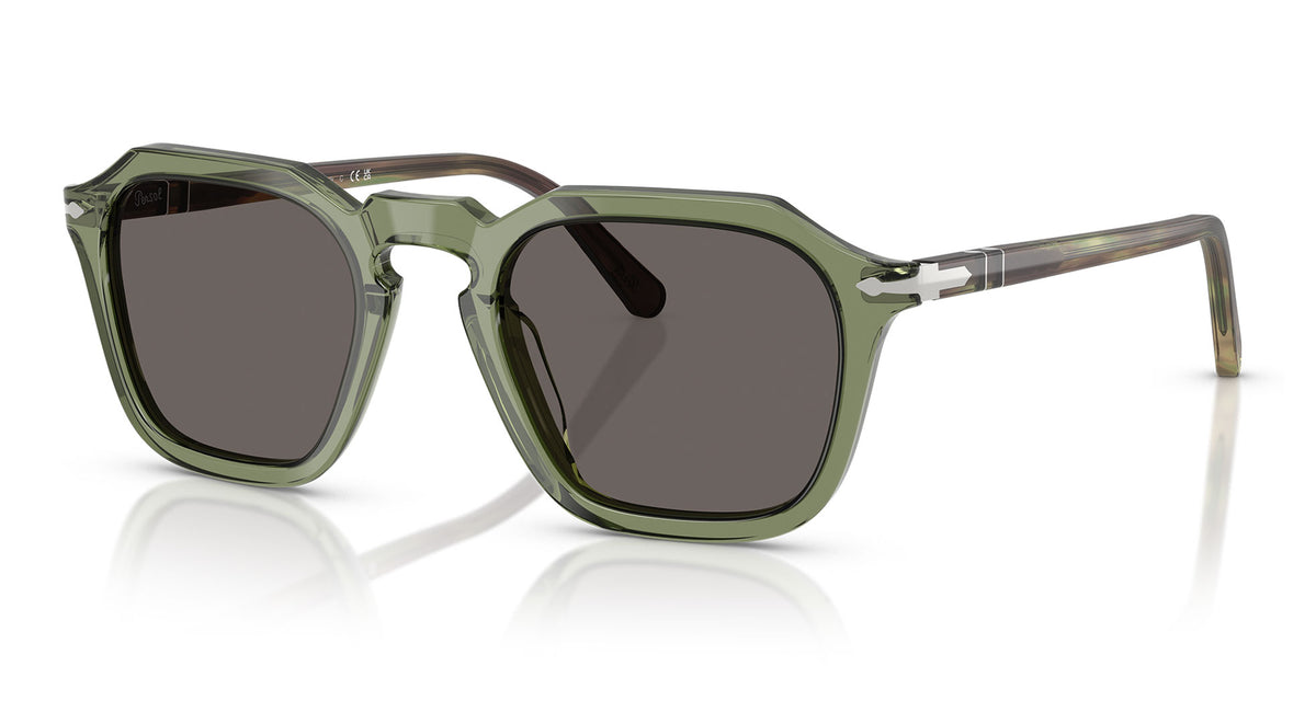 Persol PO3292S Sunglasses - Transparent Green / Dark Grey