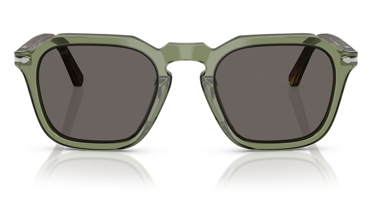 Persol PO3292S Sunglasses - Transparent Green / Dark Grey