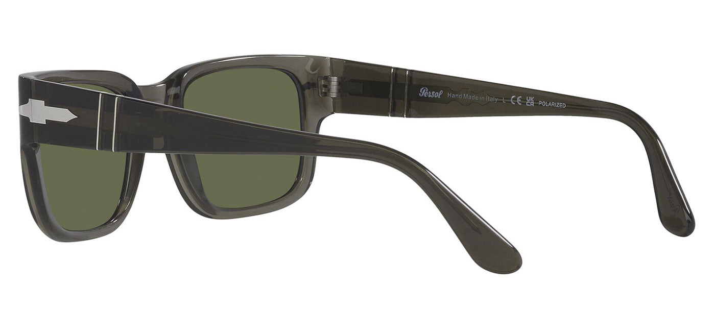 Persol PO3315S Sunglasses - Transparent Taupe Grey / Polarised Green