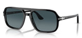 Persol PO3328S Sunglasses - Black / Light Blue Gradient Dark Blue