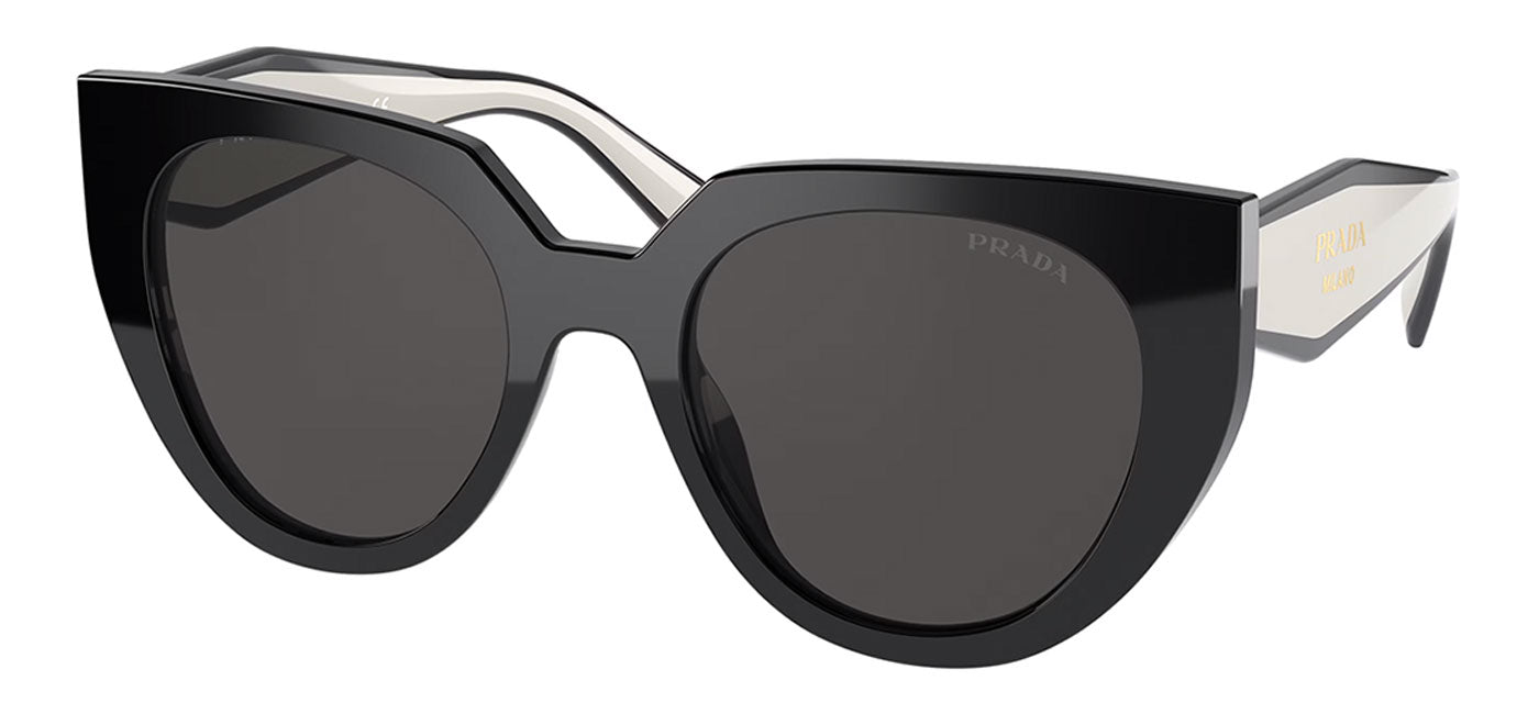Prada PR 14WS Sunglasses - Black and Talc / Dark Grey