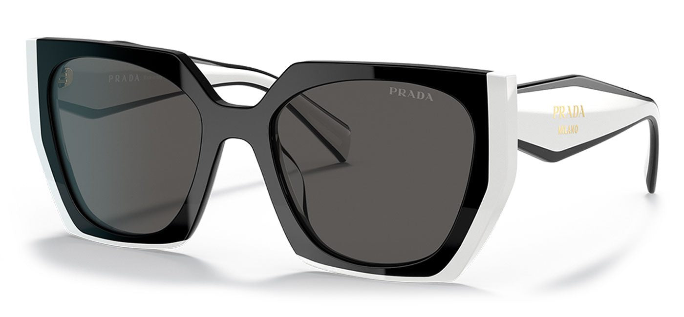 Prada PR 15WS Sunglasses - Black and Talc / Dark Grey