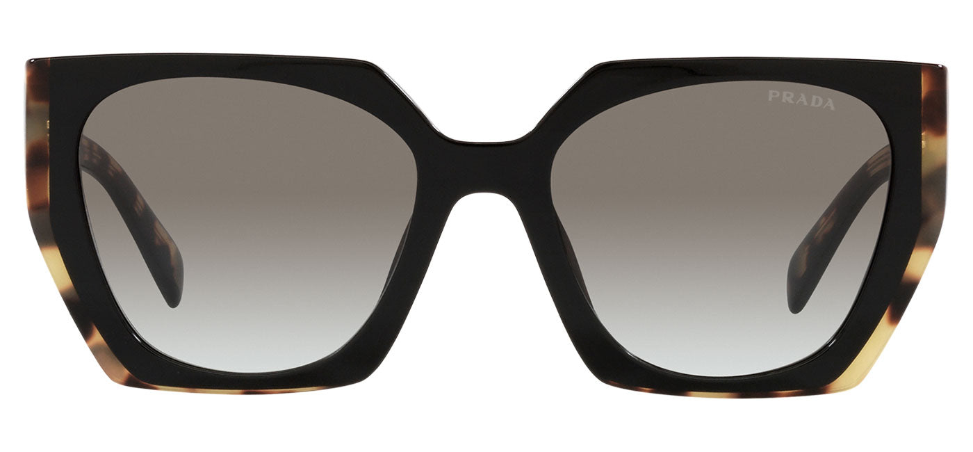 Prada PR 15WS Sunglasses - Black &amp; Medium Tortoise / Grey Gradient