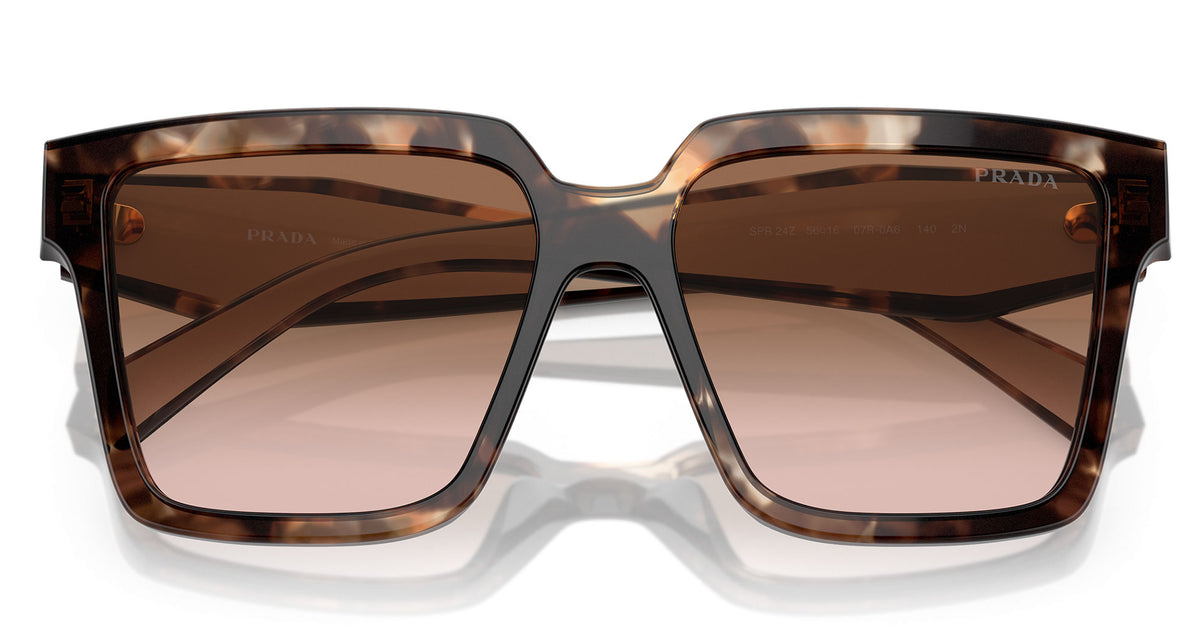 Prada PR 24ZS Sunglasses - Caramel Tortoise / Brown Gradient