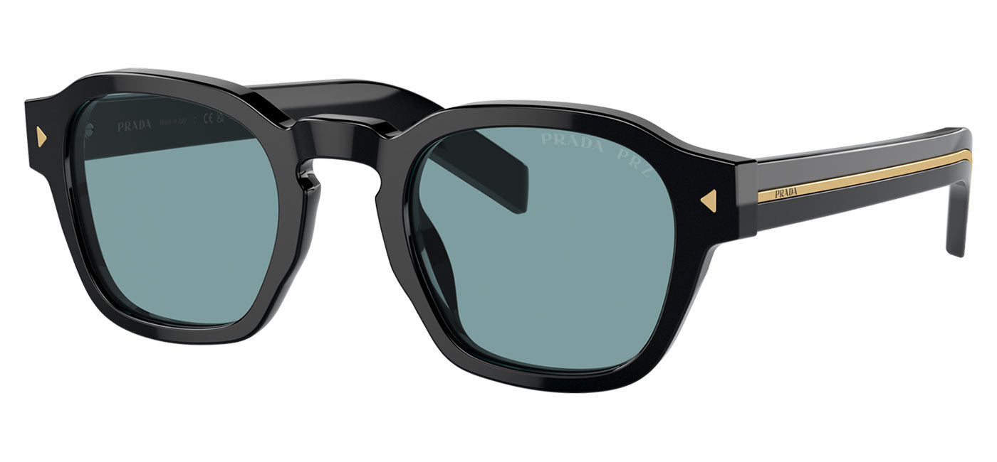 Prada PR A16S Sunglasses - Black / Green Polarised
