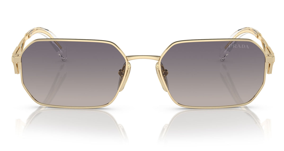 Prada PR A51S Sunglasses - Pale Gold / Gradient Blue Silver Mirror
