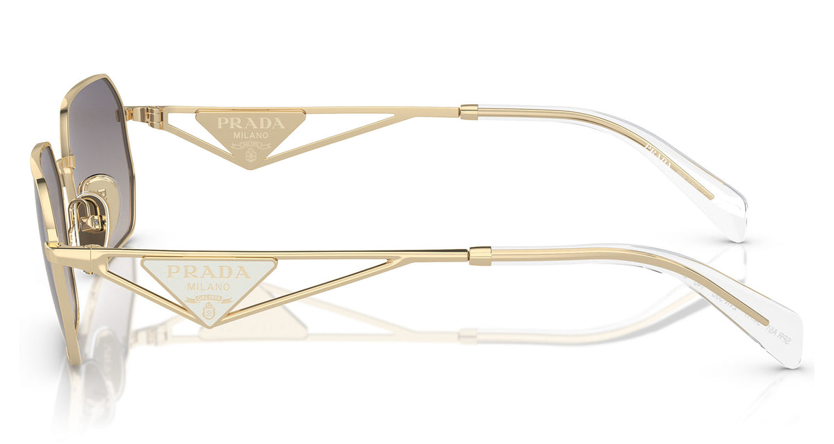 Prada PR A51S Sunglasses - Pale Gold / Gradient Blue Silver Mirror