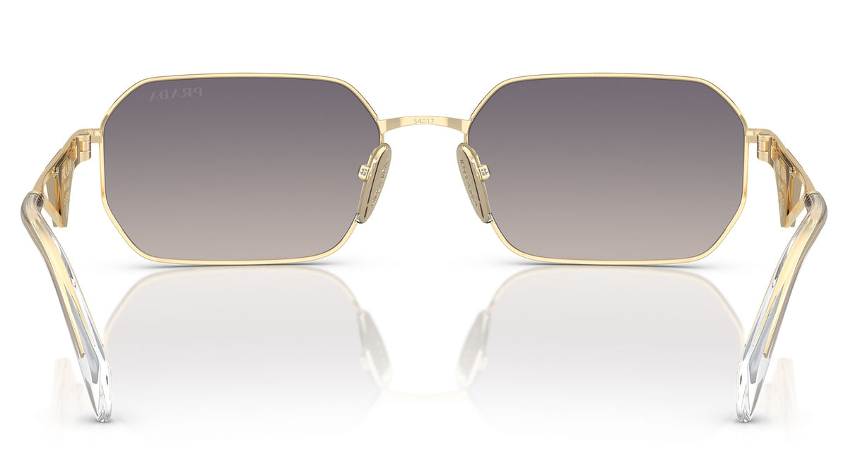 Prada PR A51S Sunglasses - Pale Gold / Gradient Blue Silver Mirror