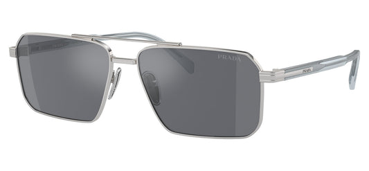 Prada PR A57S Sunglasses - Silver / Dark Grey Flash Silver