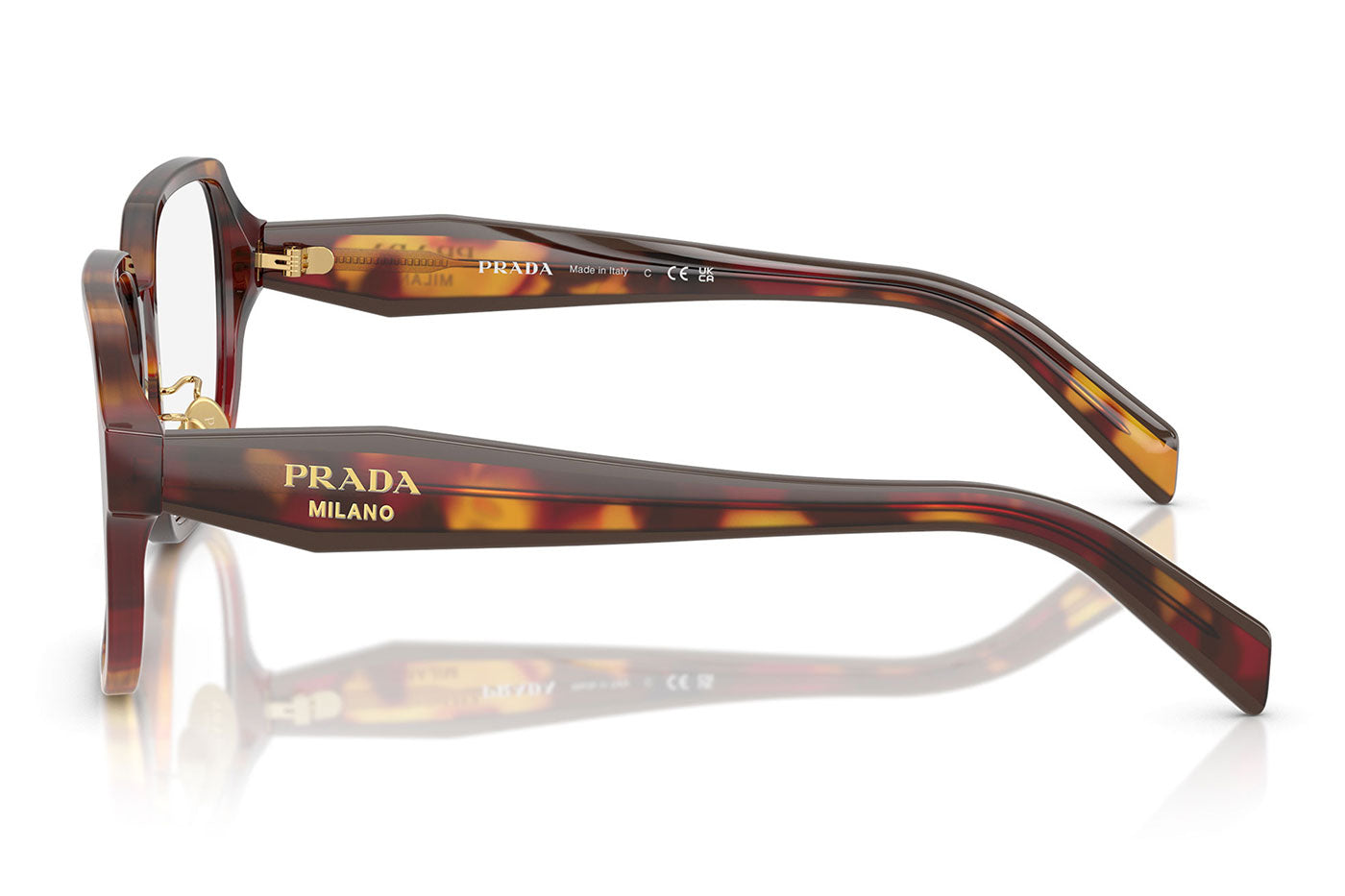Prada PR B07VD Glasses - Poppy Tortoise / Bordeaux
