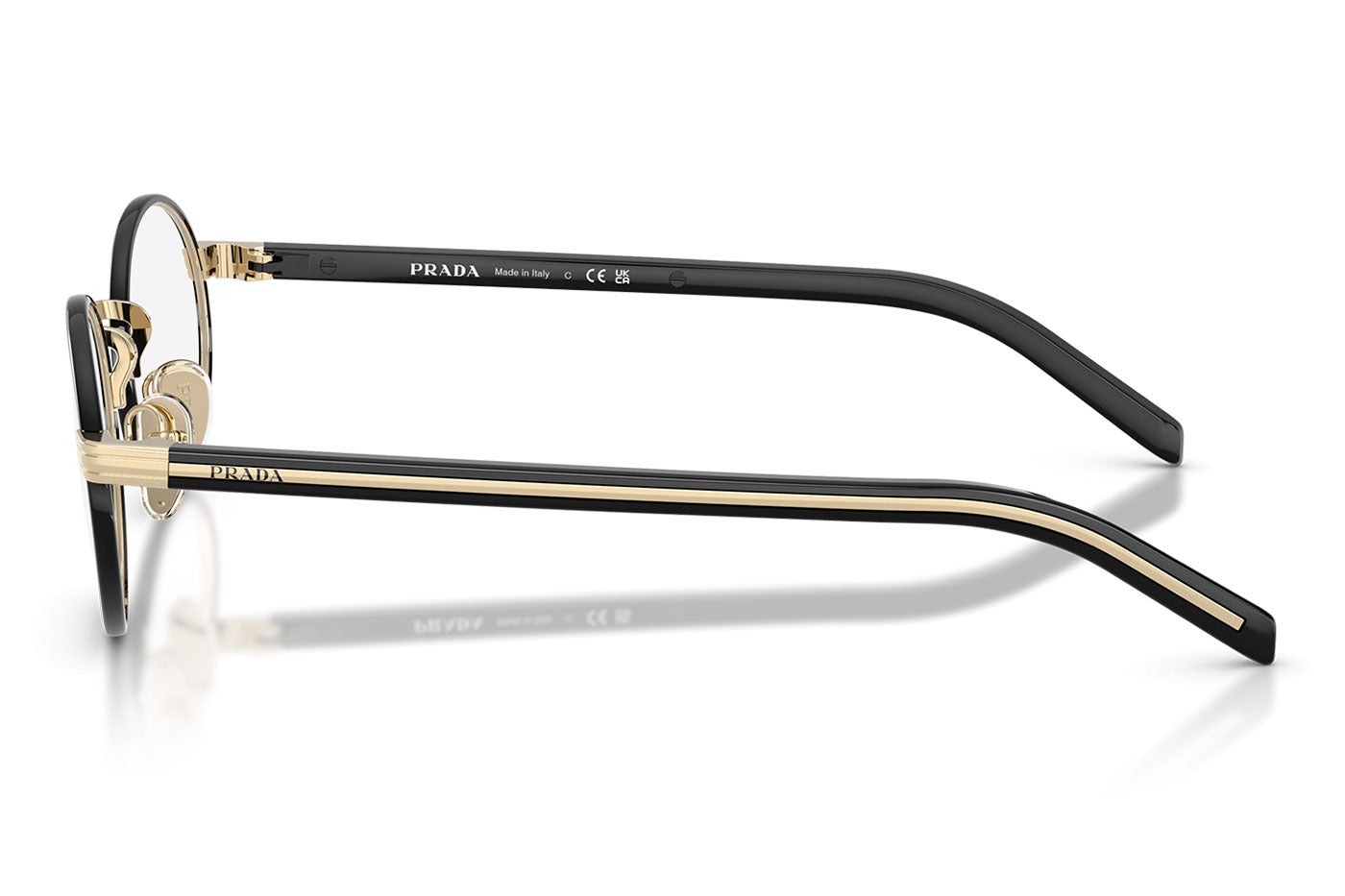 Prada PR B55V Glasses - Pale Gold / Black