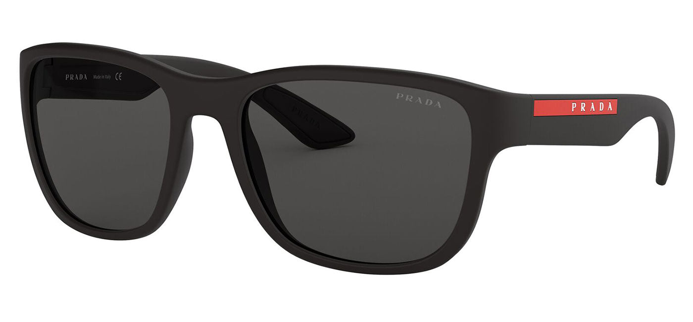 Prada Linea Rossa PS 01US Sunglasses - Black Rubber / Grey