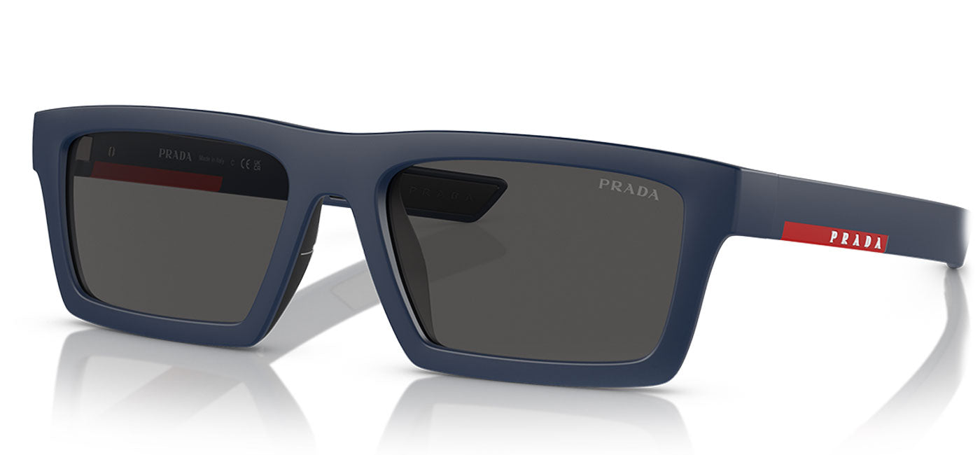 Prada Linea Rossa PS 02ZSU Sunglasses - Matte Blue / Dark Grey