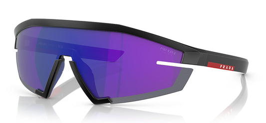 Prada Linea Rossa PS 03ZS Sunglasses - Matte Black / Dark Blue Mirror Violet