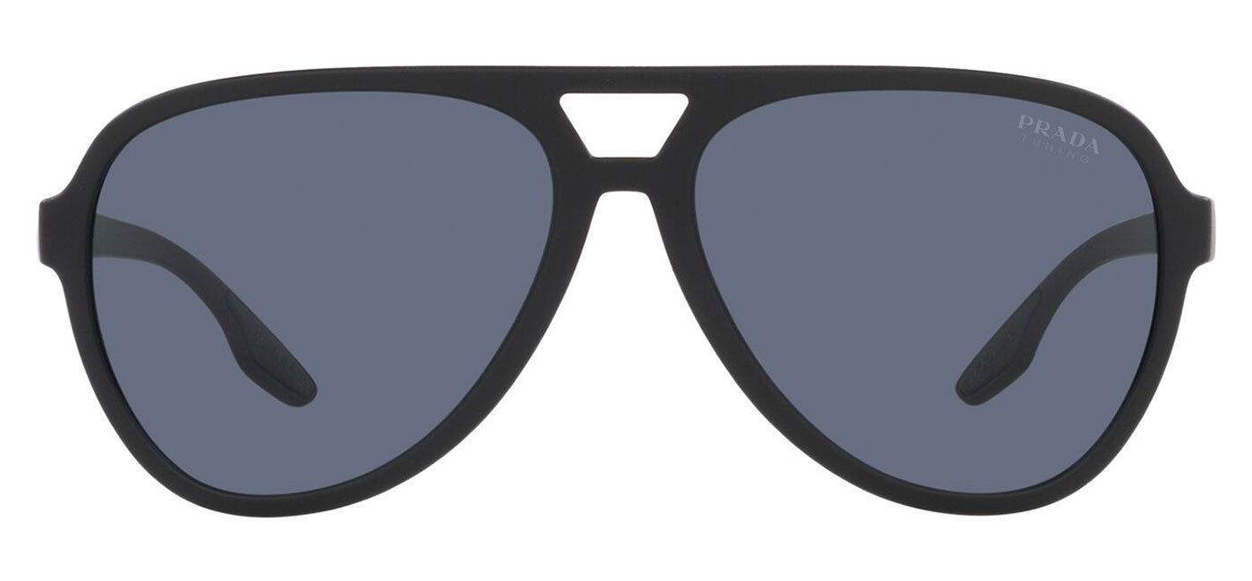 Prada Linea Rossa PS 06WS Sunglasses - Black Rubber / Blue