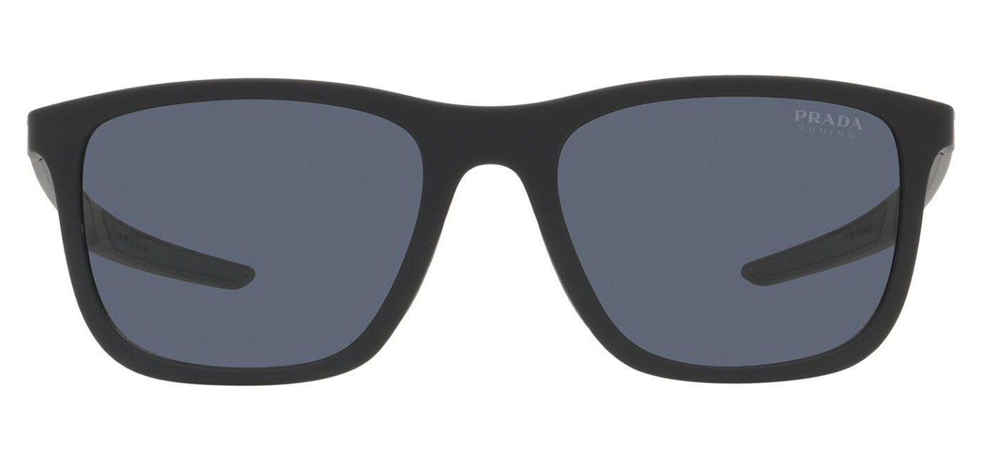 Prada Linea Rossa PS 10WS Sunglasses - Black Rubber / Blue