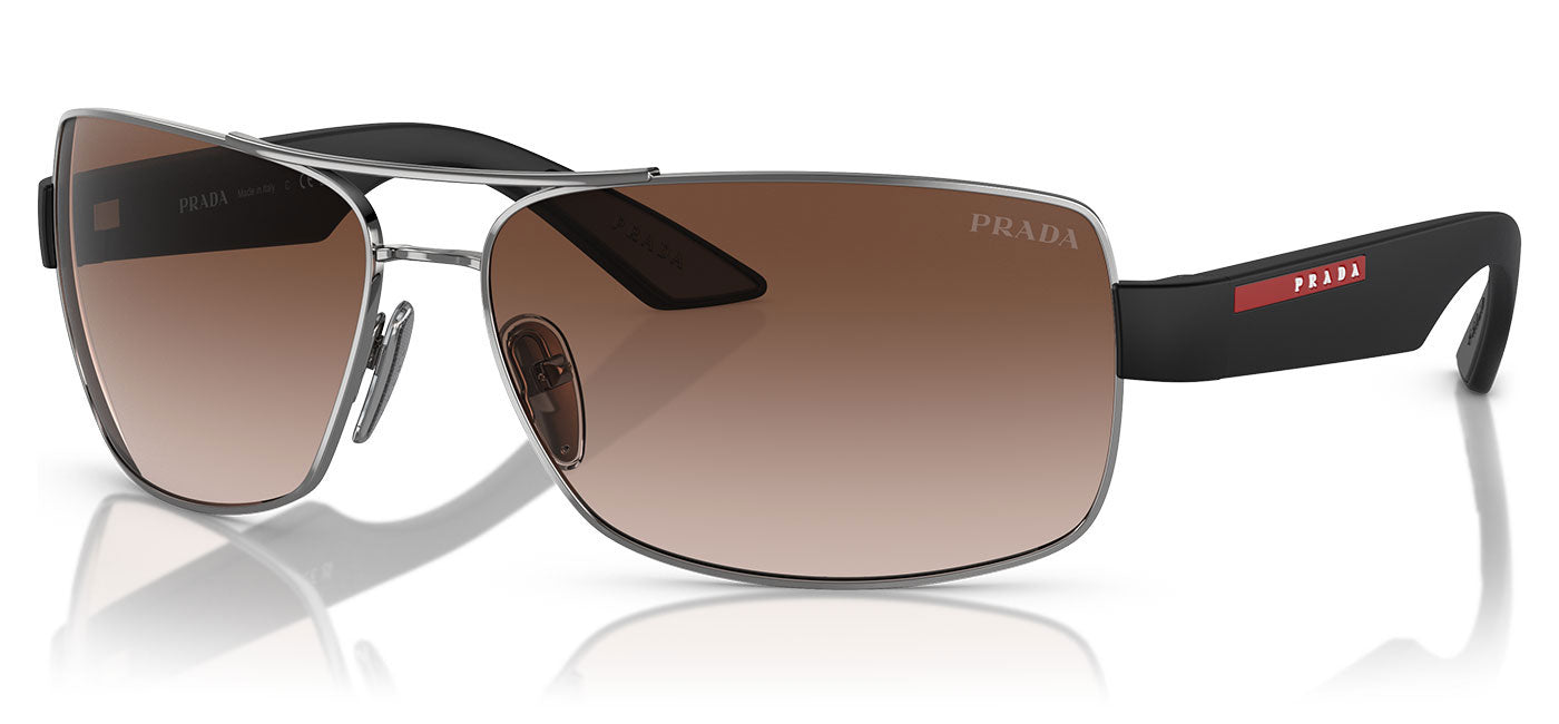 Prada Linea Rossa PS 50ZS Sunglasses - Gunmetal/ Brown Gradient