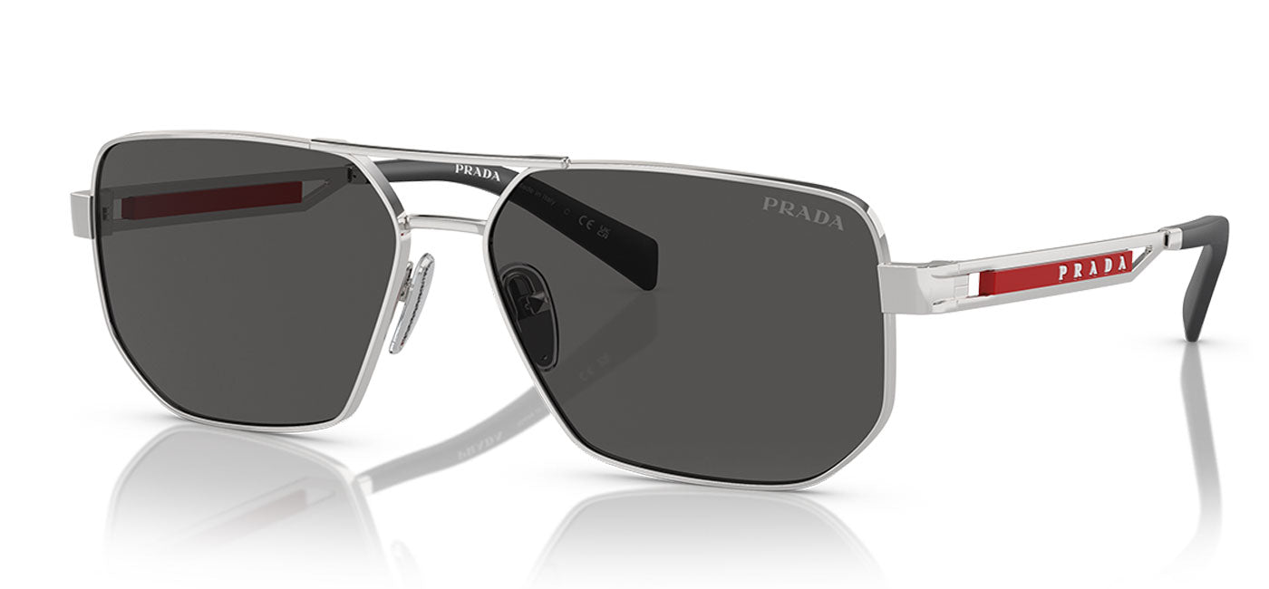 Prada Linea Rossa PS 51ZS Sunglasses - Silver / Dark Grey