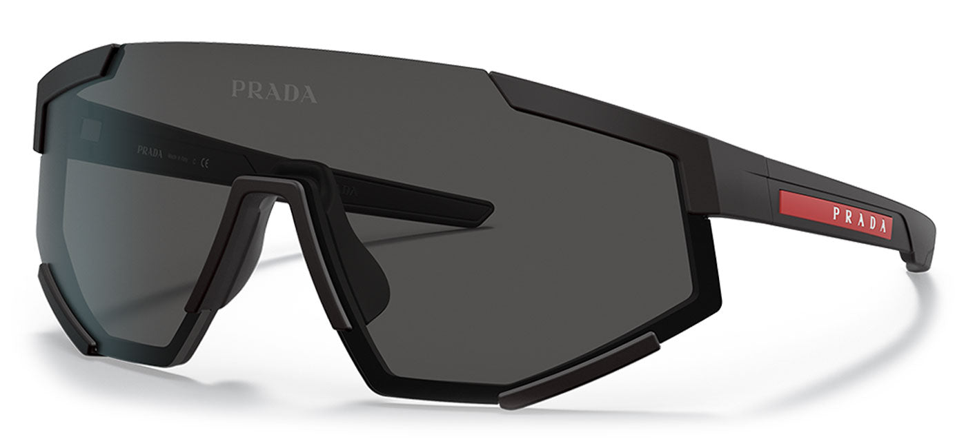 Prada Linea Rossa PS 04WS Sunglasses - Black Rubber / Dark Grey