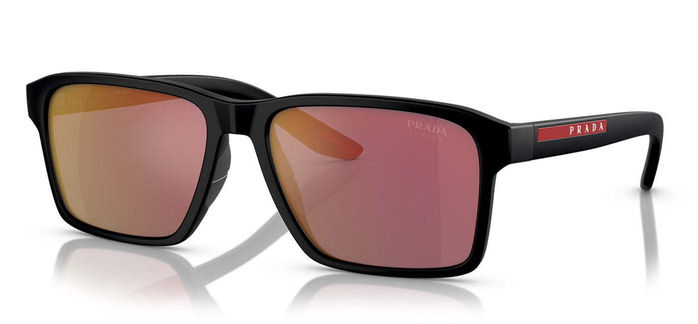 Prada Linea Rossa PS 05YS Sunglasses - Matte Black / Grey with Red Mirror