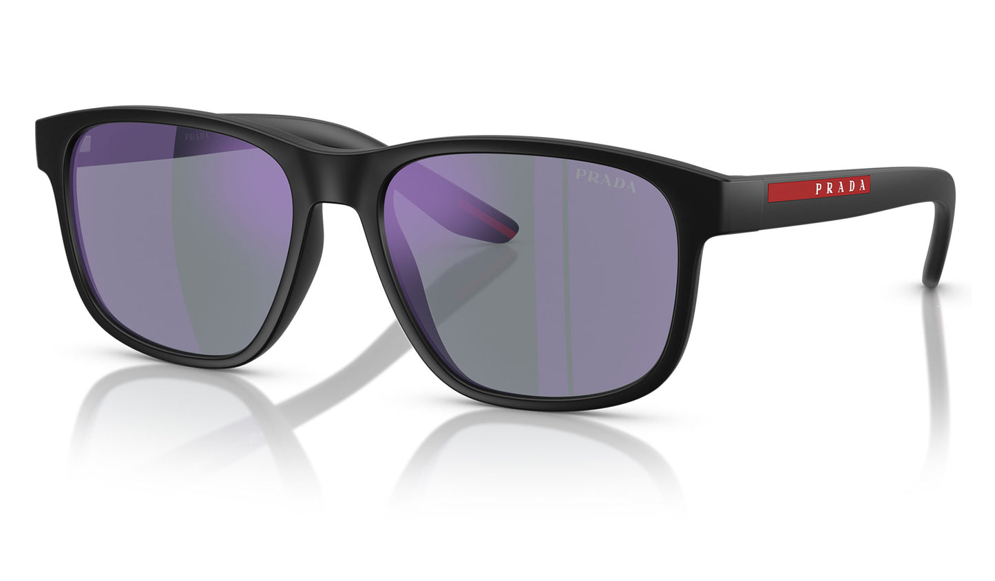 Prada Linea Rossa PS 06YS Sunglasses - Matte Black / Dark Blue Mirror Violet