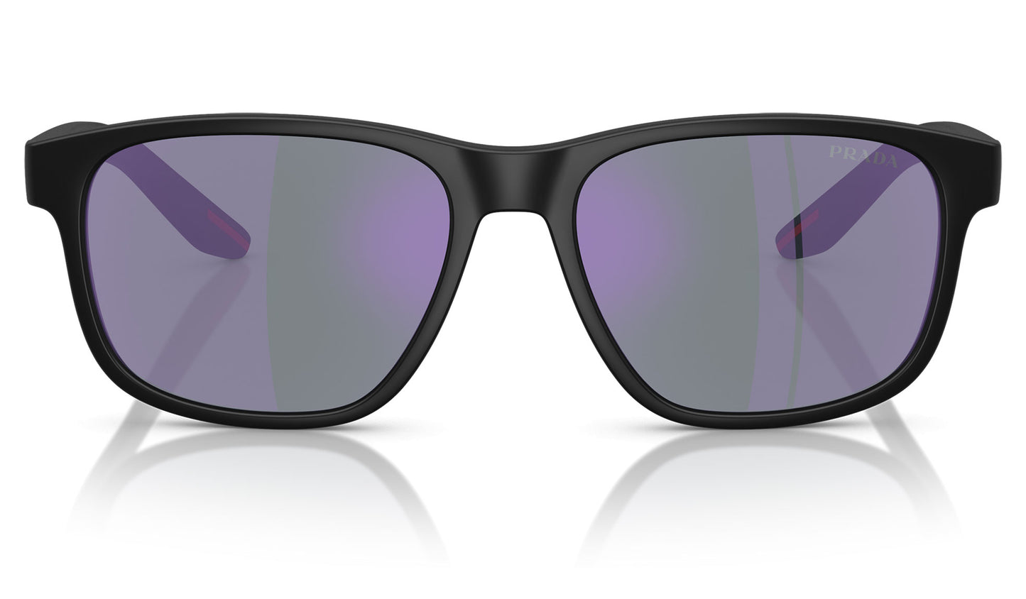 Prada Linea Rossa PS 06YS Sunglasses - Matte Black / Dark Blue Mirror Violet