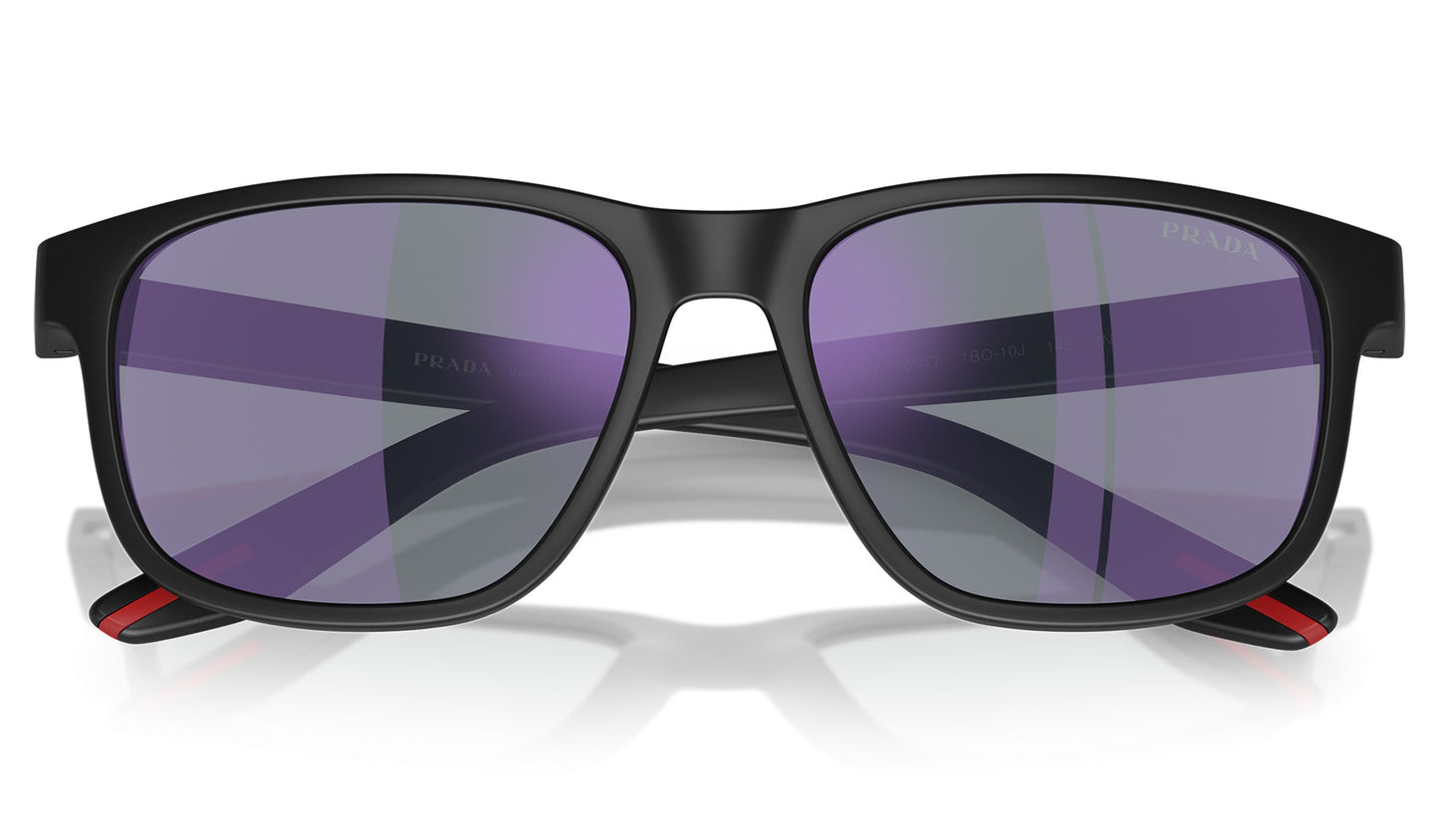 Prada Linea Rossa PS 06YS Sunglasses - Matte Black / Dark Blue Mirror Violet