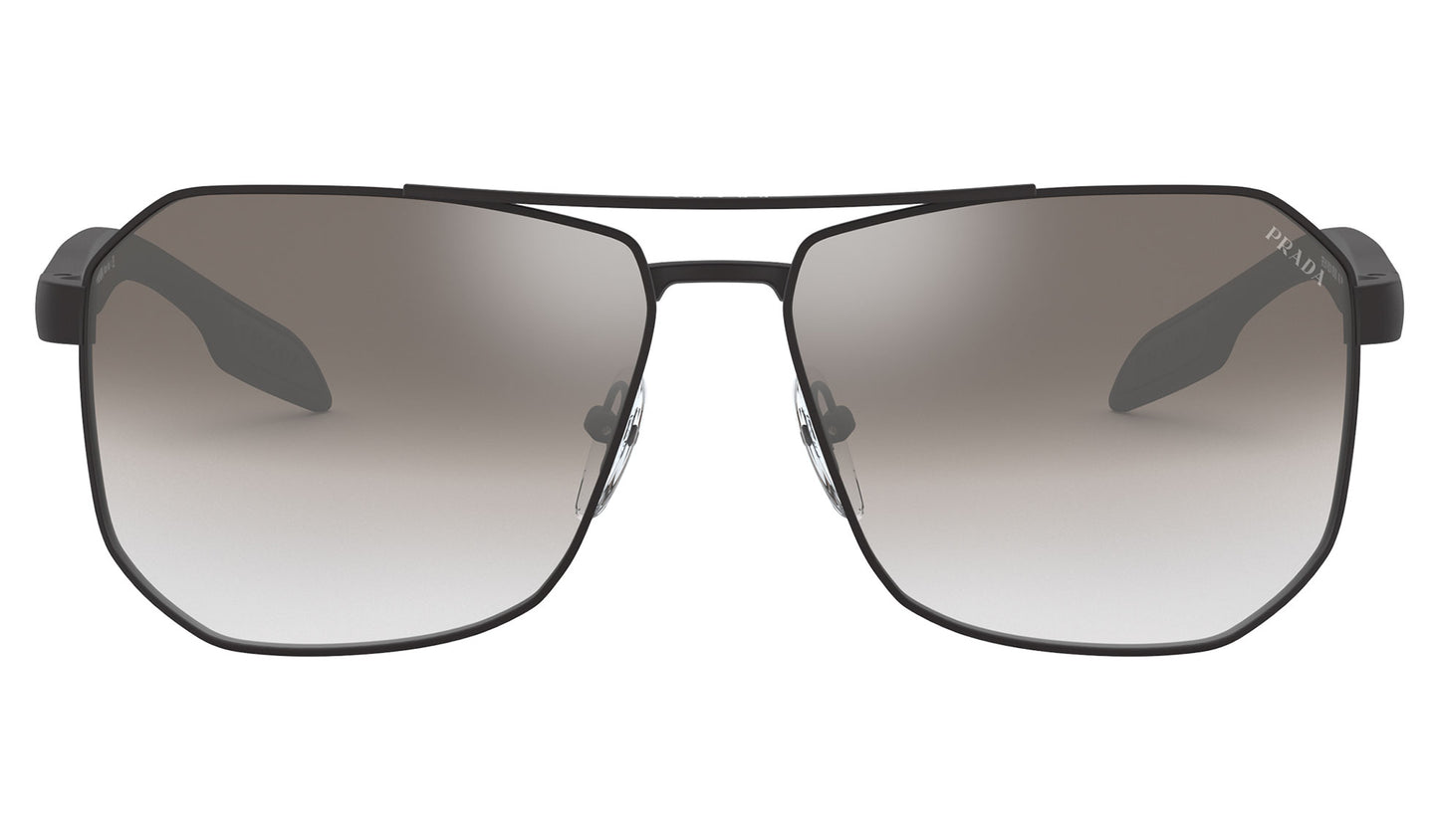 Prada Linea Rossa PS 51VS Sunglasses - Matte Black / Gradient Grey Mirror Silver