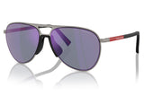 Prada Linea Rossa PS 53ZS Sunglasses - Gunmetal / Dark Blue Mirror Violet