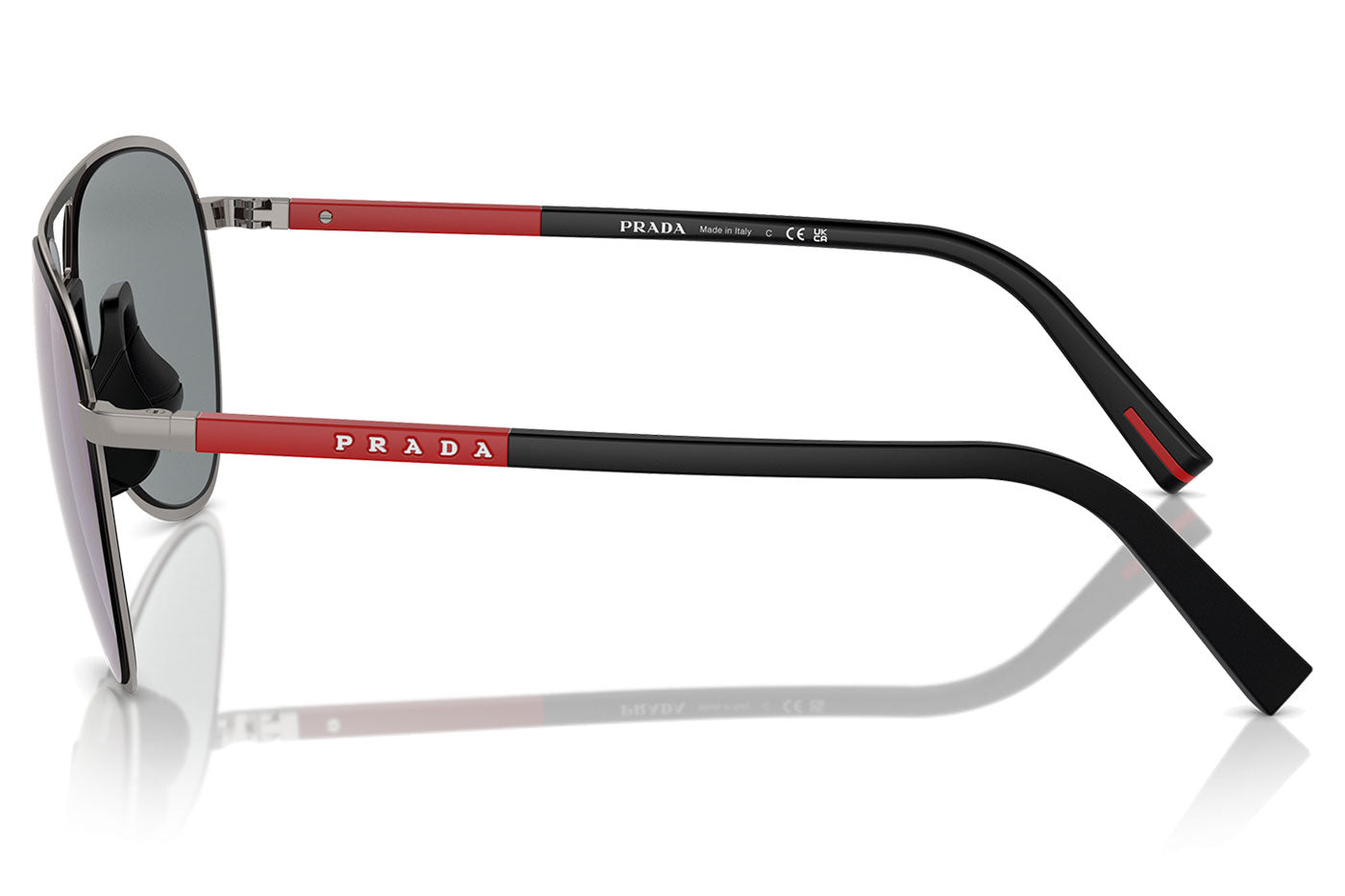 Prada Linea Rossa PS 53ZS Sunglasses - Gunmetal / Dark Blue Mirror Violet