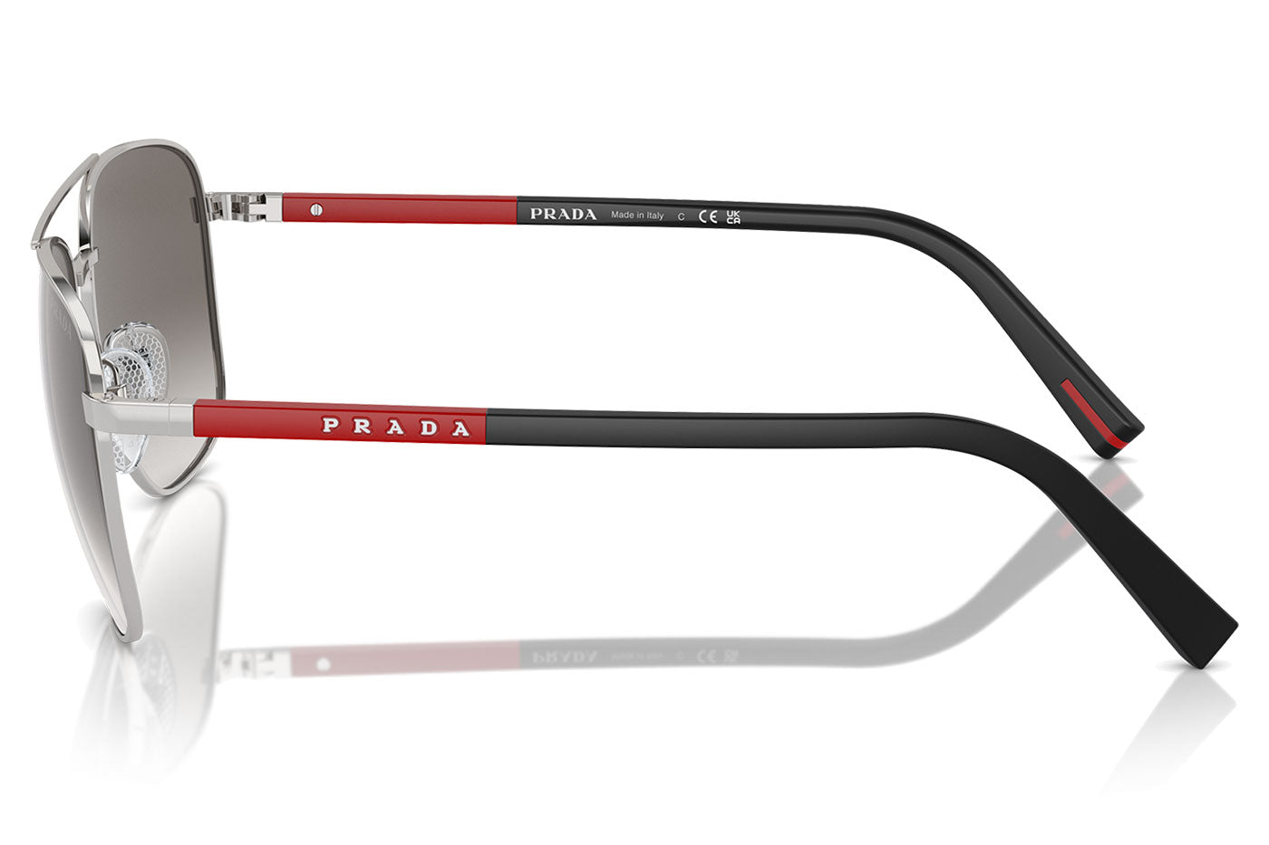 Prada Linea Rossa PS 54ZS Sunglasses - Silver / Gradient Grey Mirror Silver