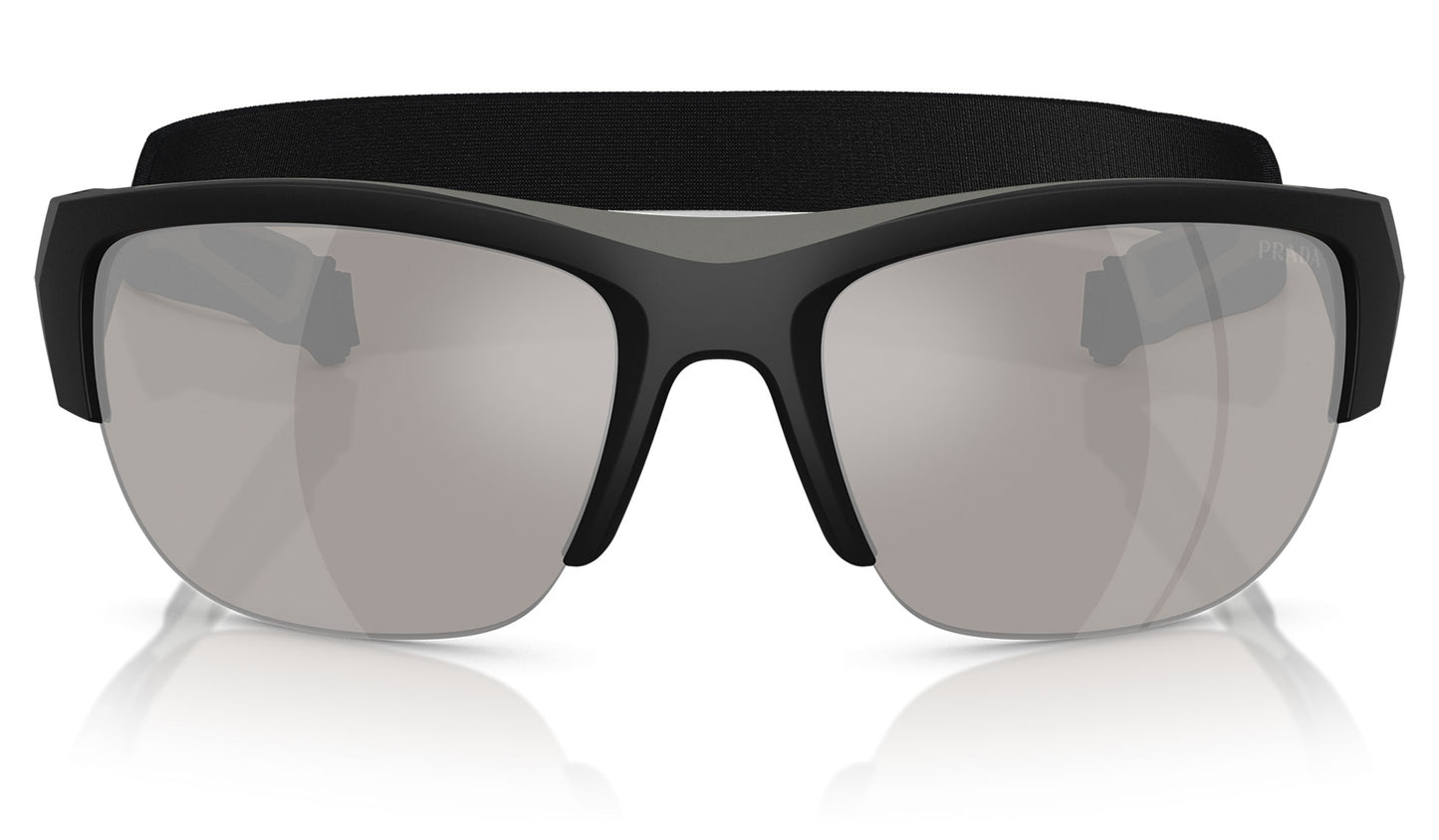 Prada Linea Rossa PS A01S Sunglasses - Nero Opaco / Light Grey Mirror Silver