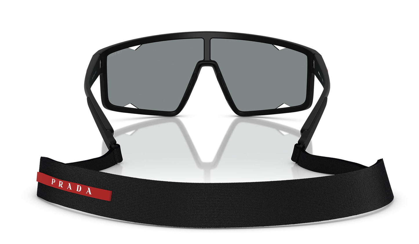 Prada Linea Rossa PS A03S Sunglasses - Matte Black / Dark Blue Mirror Violet