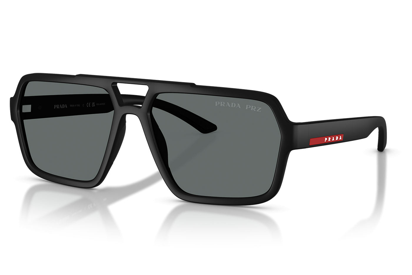 Prada Linea Rossa PS A06S Sunglasses - Black Rubbero / Polar Dark Grey