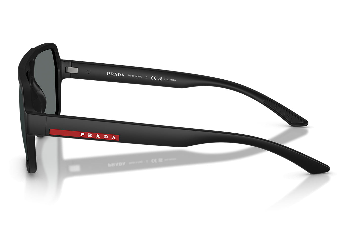 Prada Linea Rossa PS A06S Sunglasses - Black Rubbero / Polar Dark Grey