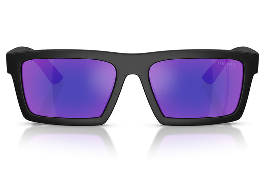 Prada Linea Rossa PS A07S Sunglasses - Matte Black / Dark Blue Mirror Violet