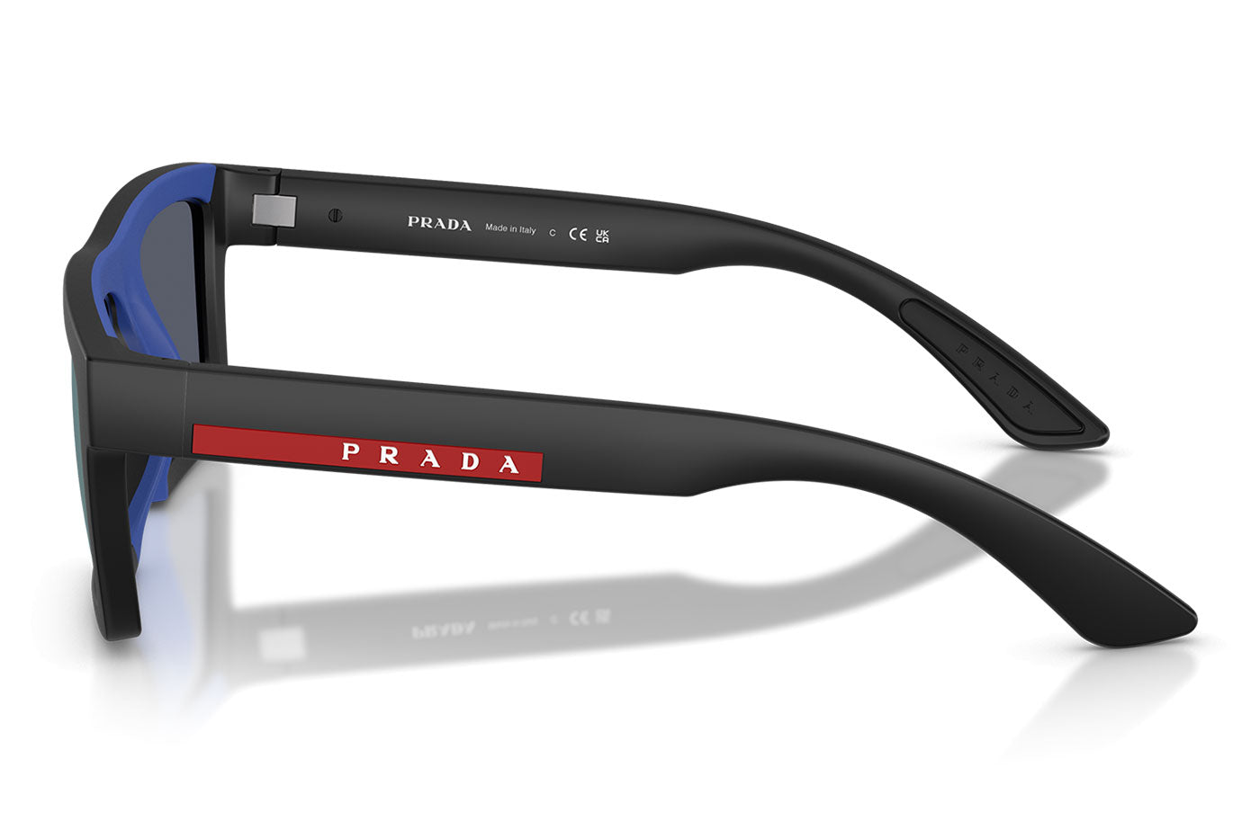 Prada Linea Rossa PS A07S Sunglasses - Matte Black / Dark Blue Mirror Violet