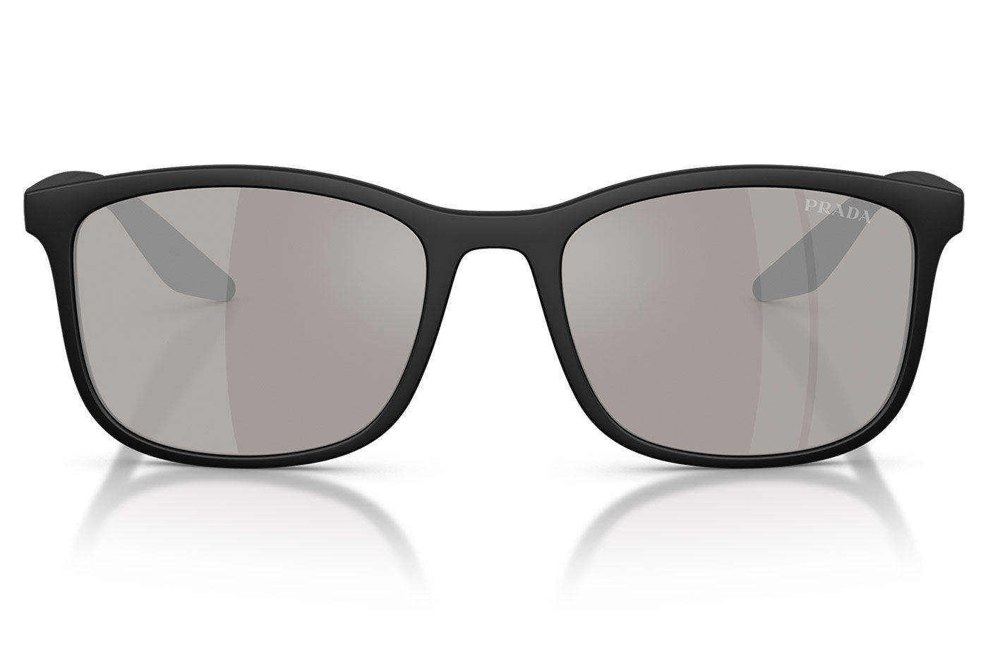 Prada Linea Rossa PS A08S Sunglasses - Matte Black / Light Grey Mirror Silver