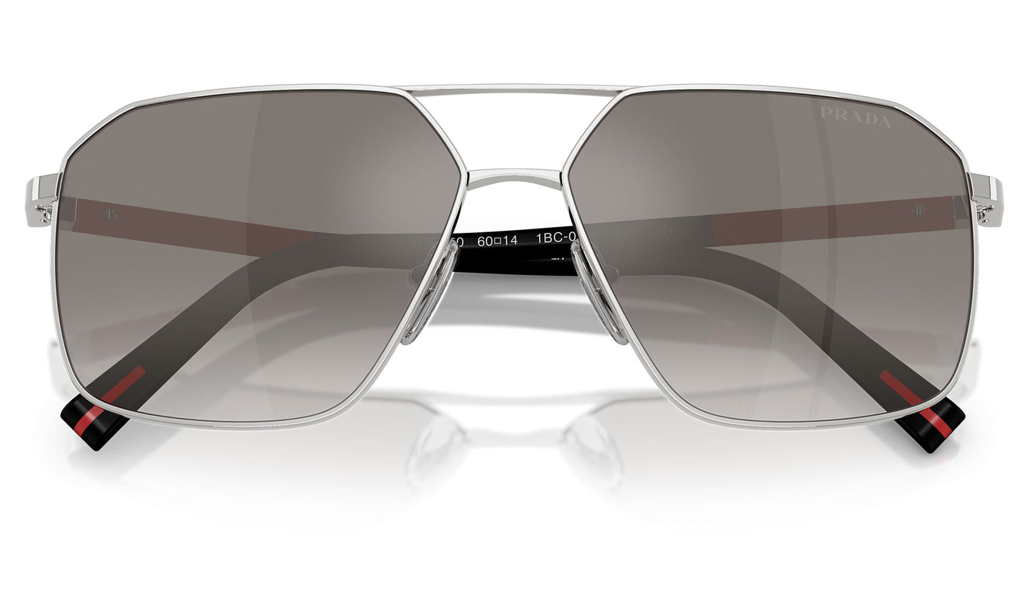 Prada Linea Rossa PS A50S Sunglasses - Silver / Gradient Grey Mirror Silver
