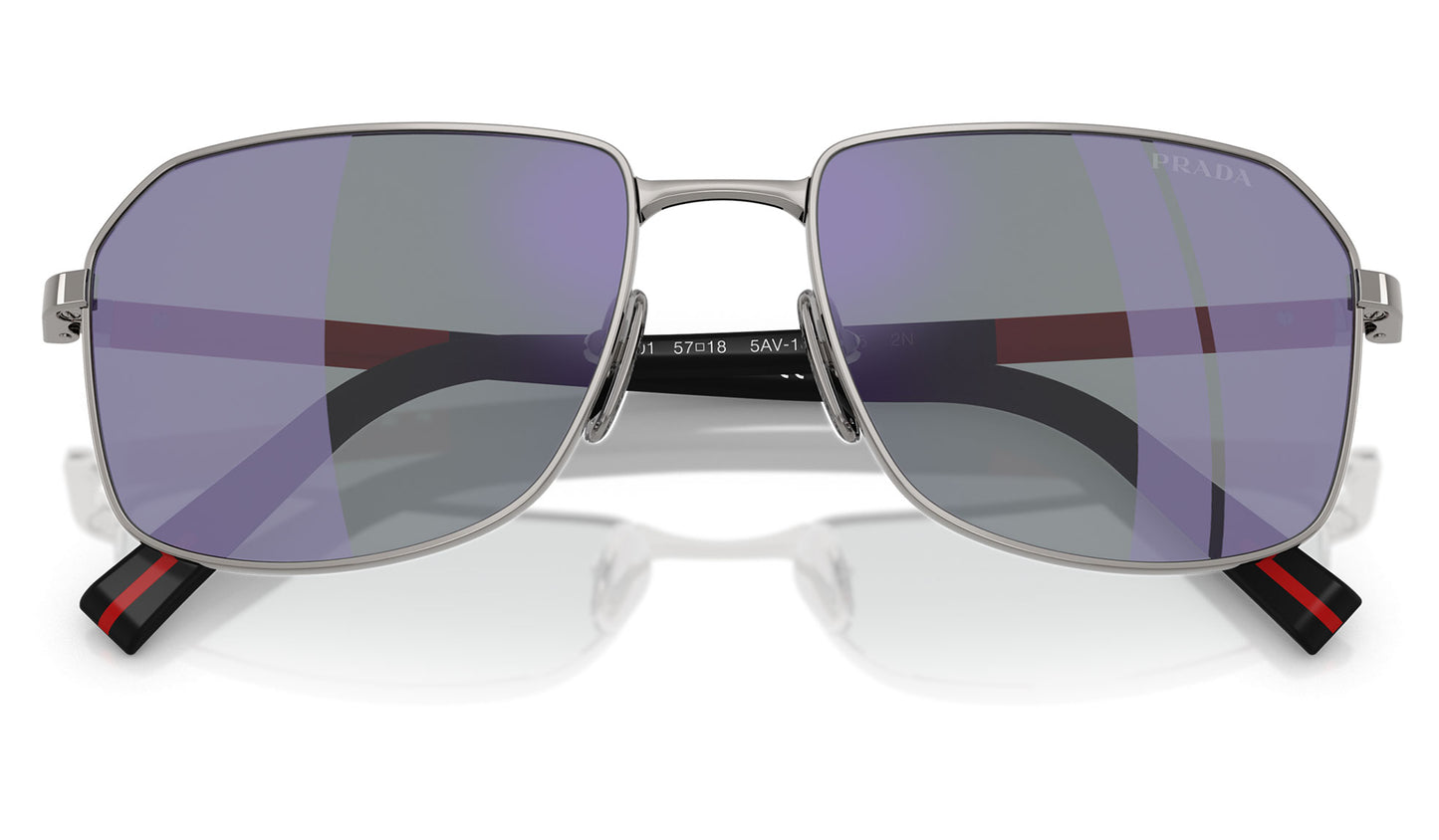 Prada Linea Rossa PS A51S Sunglasses - Gunmetal / Dark Blue Mirror Violet