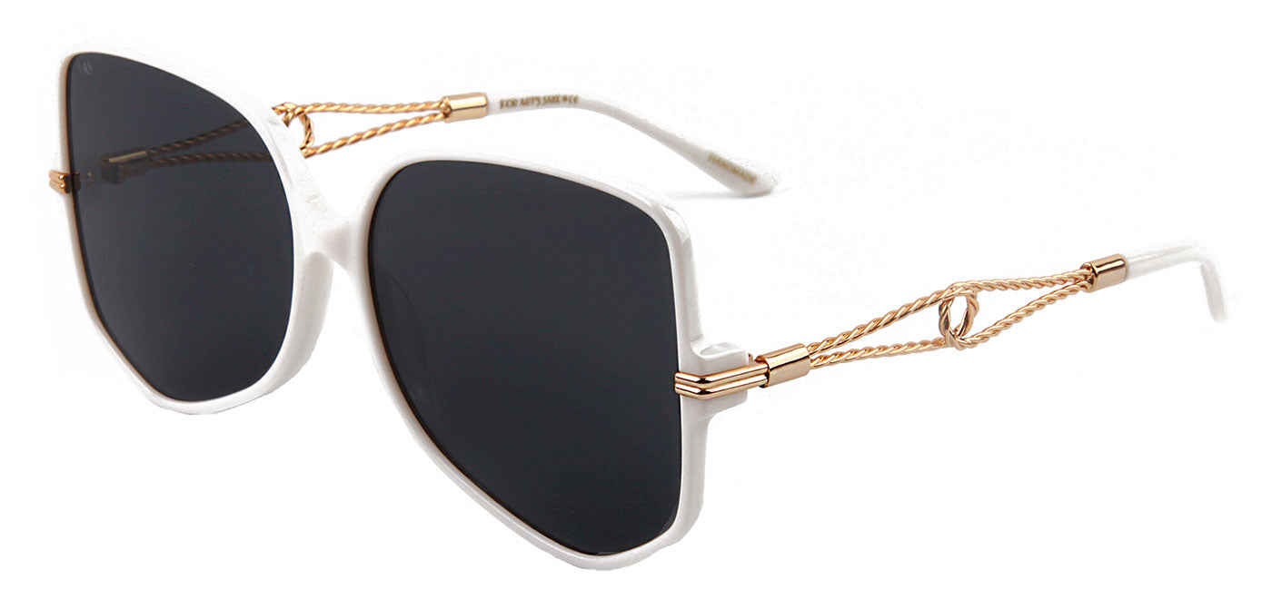 For Art's Sake Voyager Sunglasses - White & Gold / Black