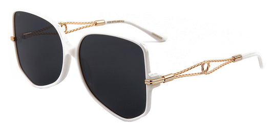 For Art's Sake Voyager Sunglasses - White & Gold / Black