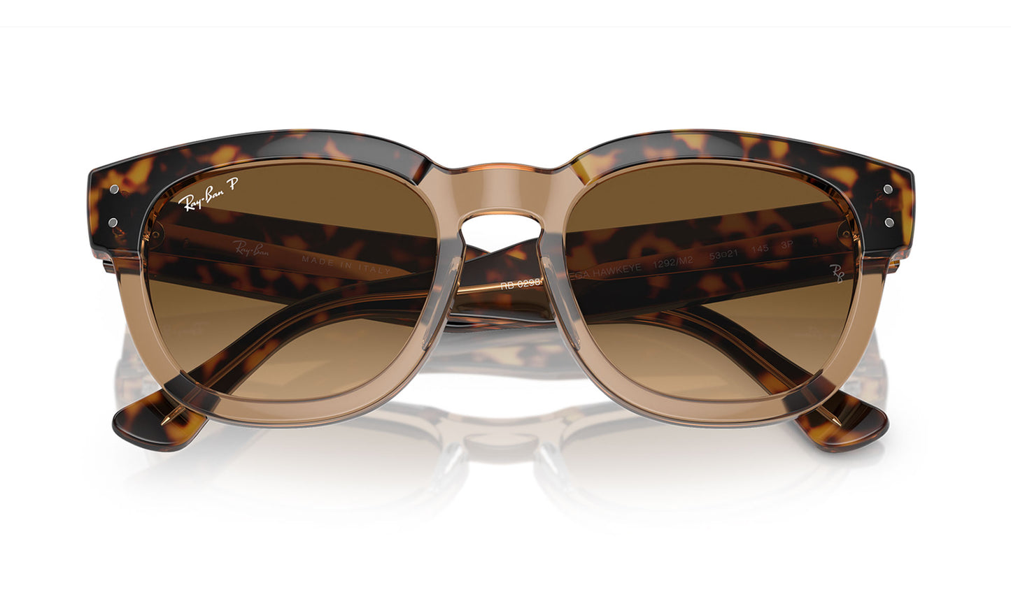 Ray-Ban RB0298S Mega-Hawkeye Sunglasses - Havana on Transparent Brown / Brown