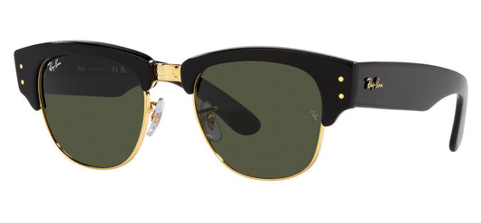 Ray-Ban RB0316S Mega Clubmaster Sunglasses - Black on Gold / Green Classic G-15